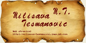 Milisava Tešmanović vizit kartica